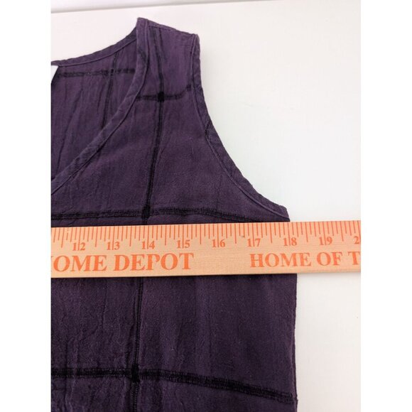 Laura Kidd Windowpane Gauze Maxi Dress Womens Size Small Purple Sleeveless - Picture 8 of 8